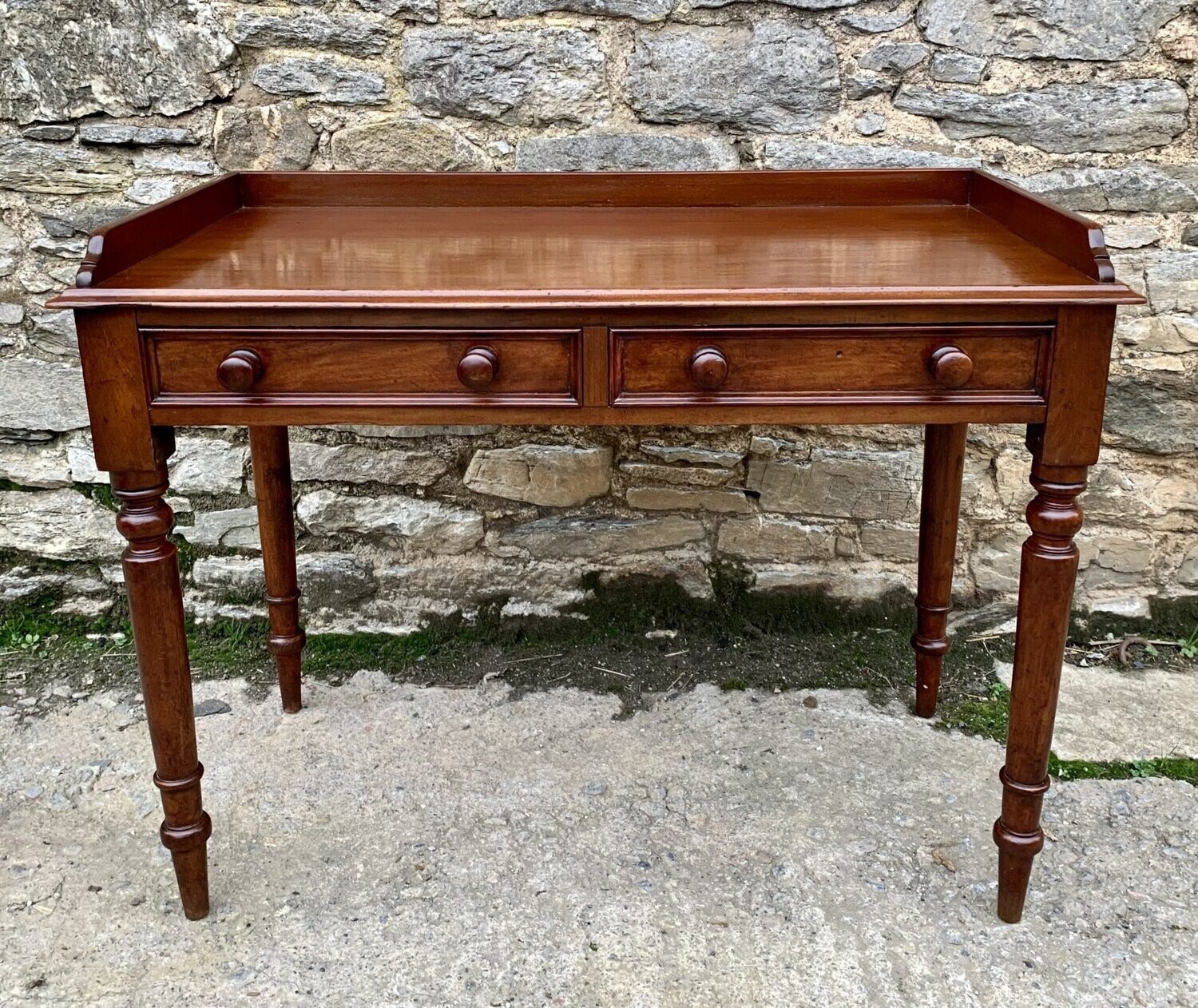 Victorian Mahogany Two Drawer Side Table