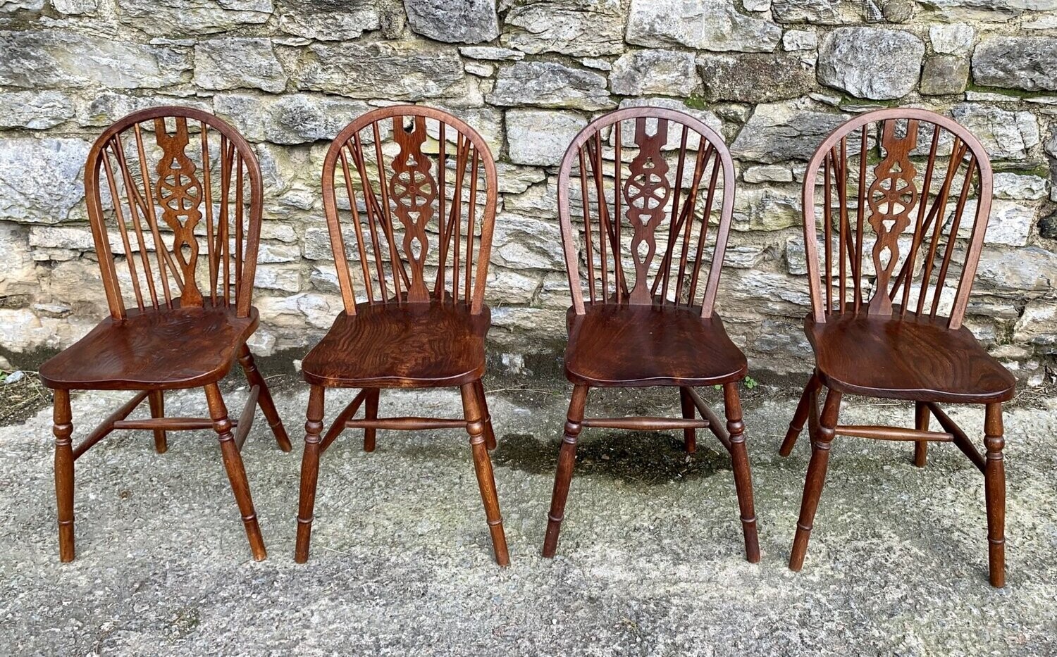 Set of 4 Elm Wheelback Chairs