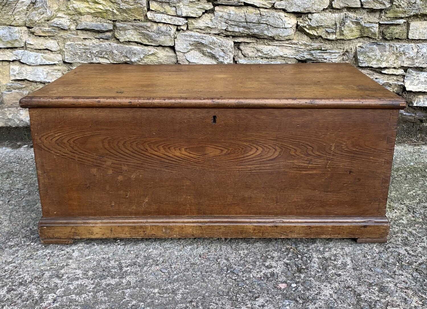 Antique Pine and Simulated Elm Blanket Chest