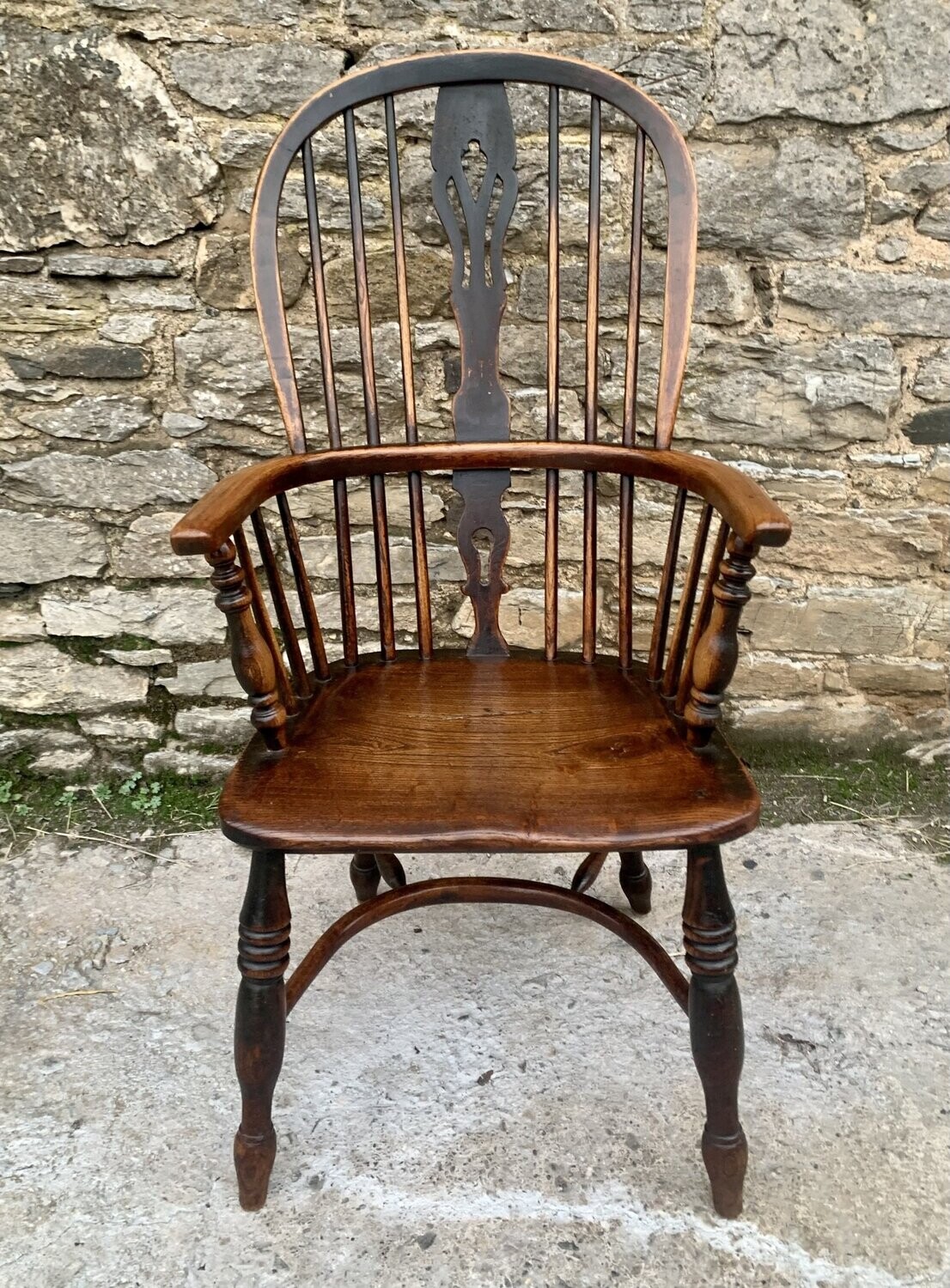 Antique Windsor Chair with Crinoline Stretcher