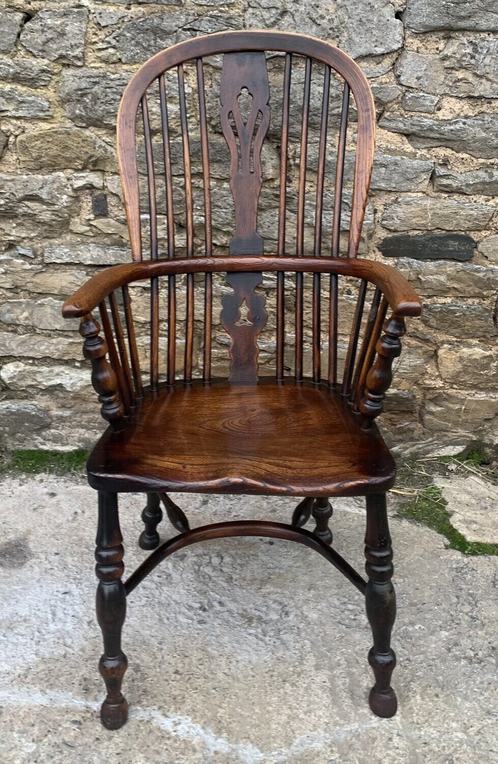 Antique Windsor Chair with Crinoline Stretcher