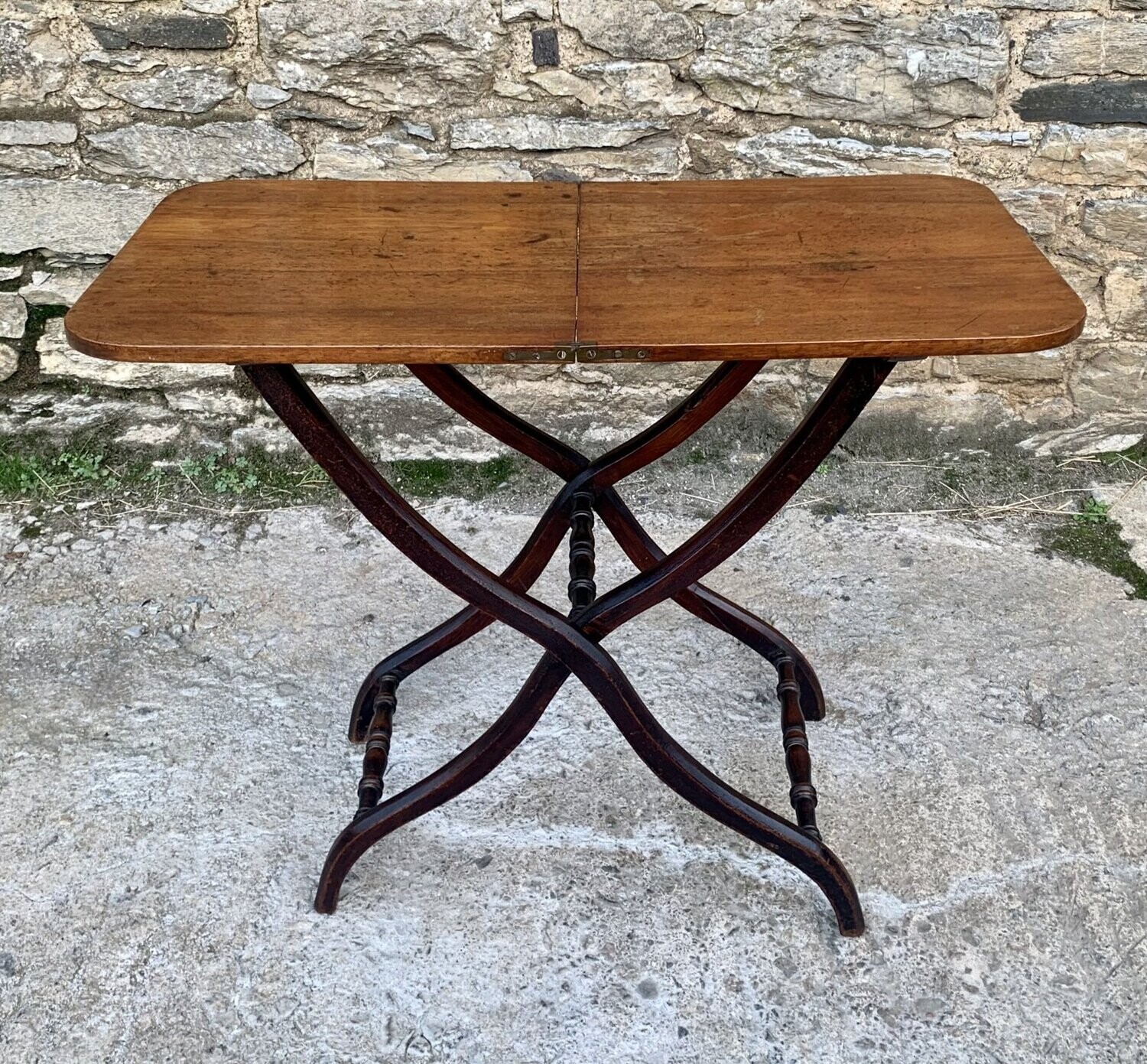 Antique Mahogany Folding Coaching Table