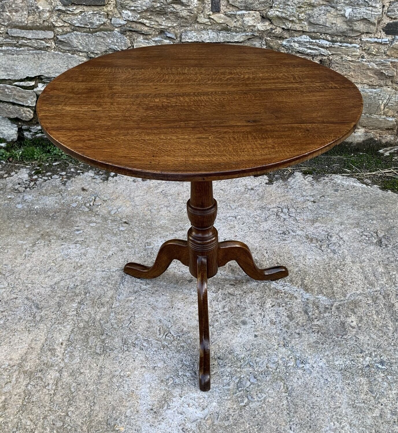 Georgian Oak Tilt Top Occasional Table