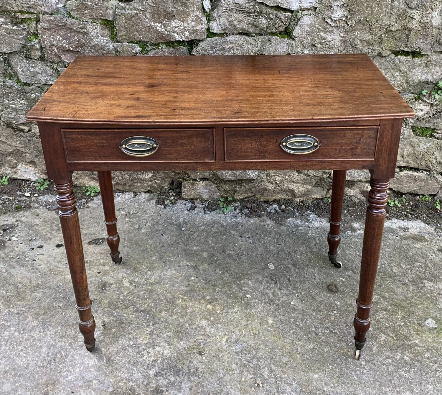 Georgian Mahogany Bow Front Side Table