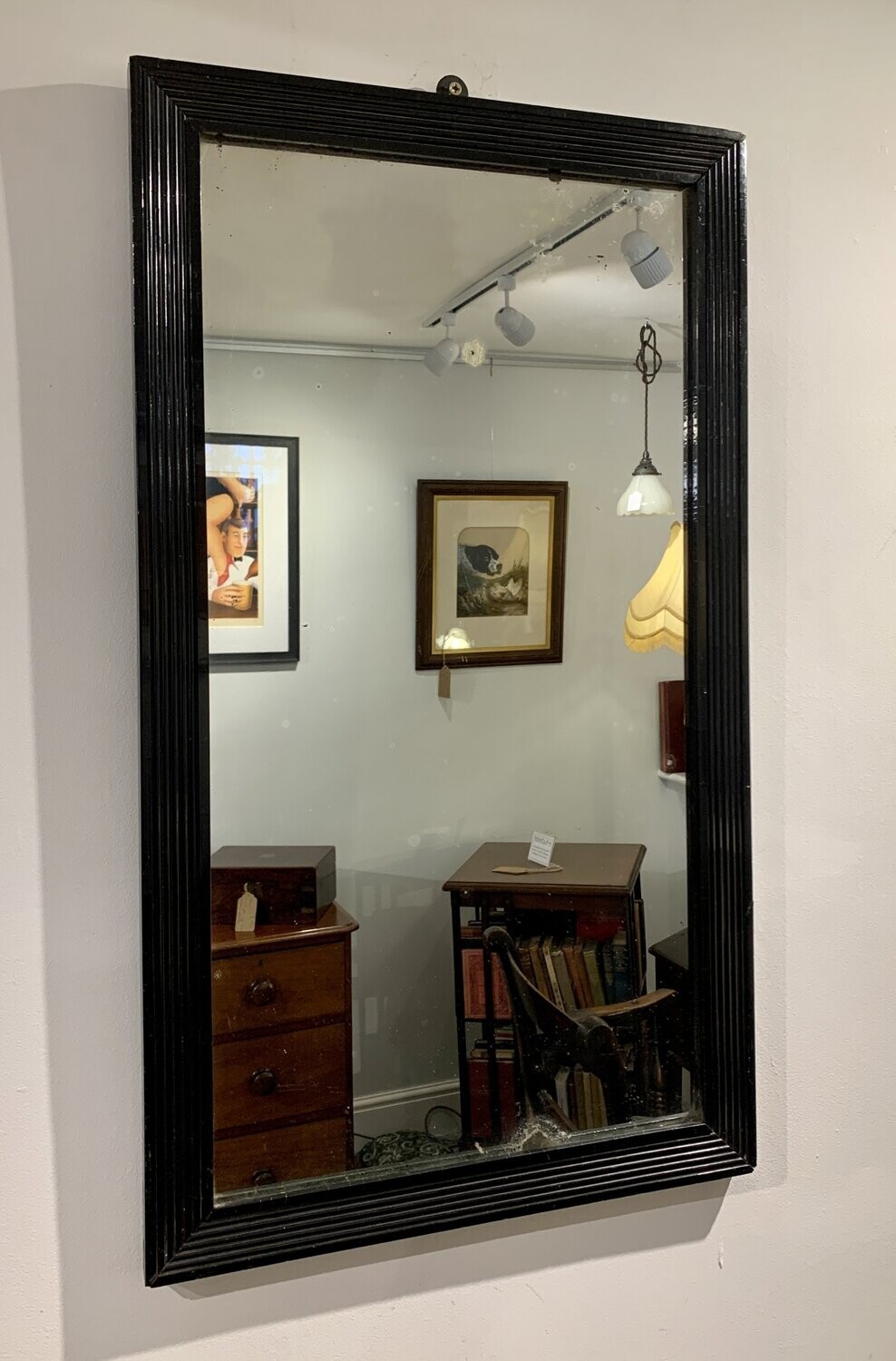 Antique Ebonised Wall Mirror