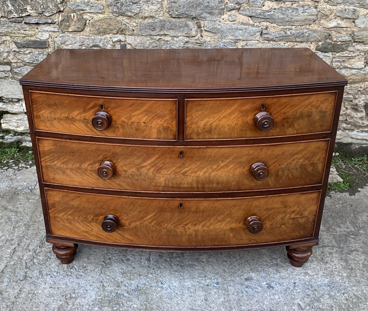Victorian Mahogany Bow Front Chest of Drawers