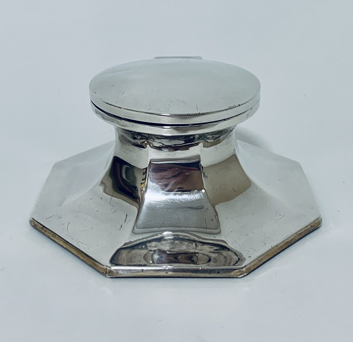 ​Antique Silver Capstan Inkwell