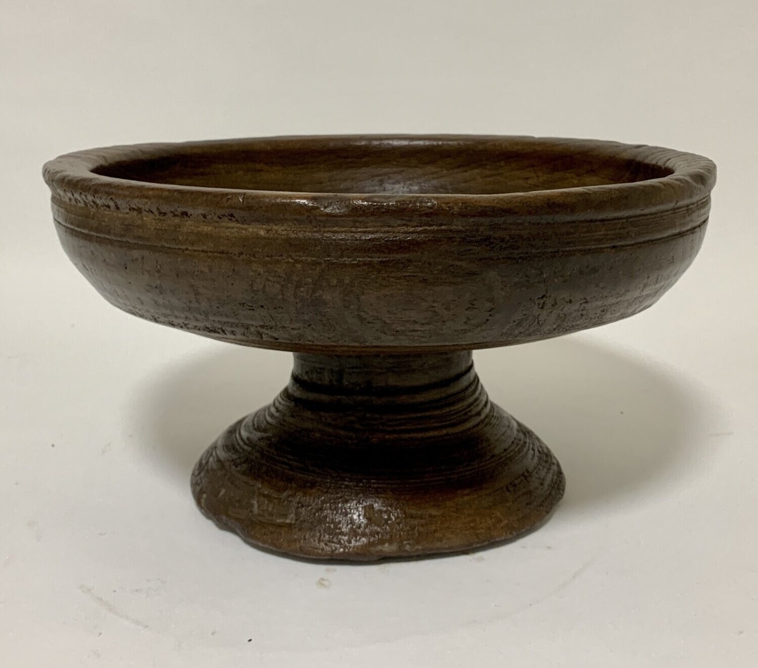 African Turned Wooden Pedestal Bowl