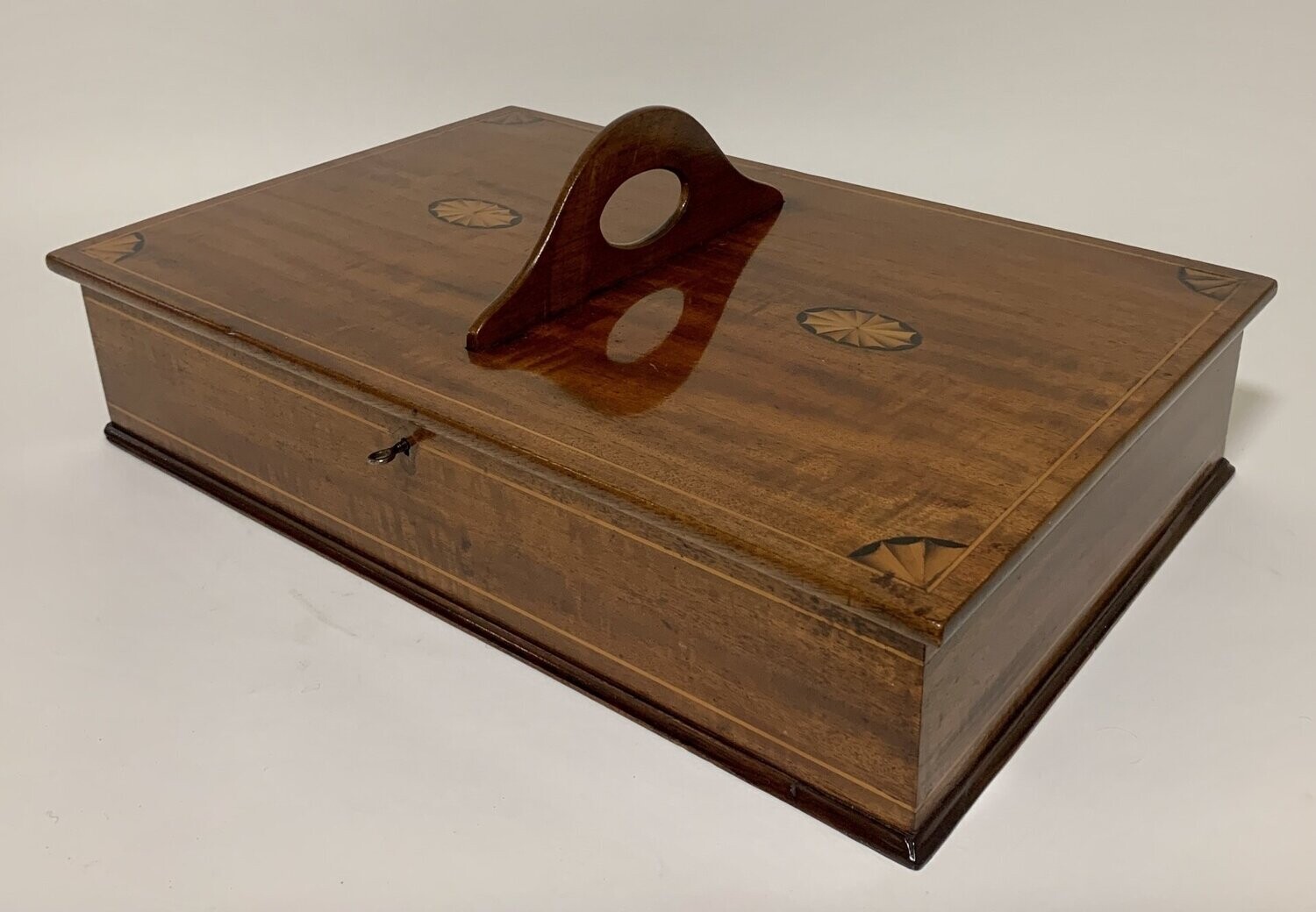 Antique Mahogany Inlaid Cutlery Box