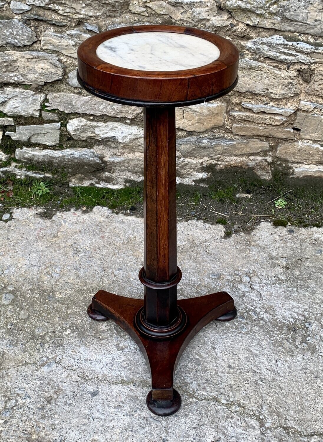 Regency Rosewood Marble Top Pedestal Table