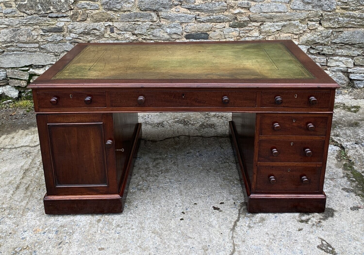 Large Victorian Mahogany Partners Desk