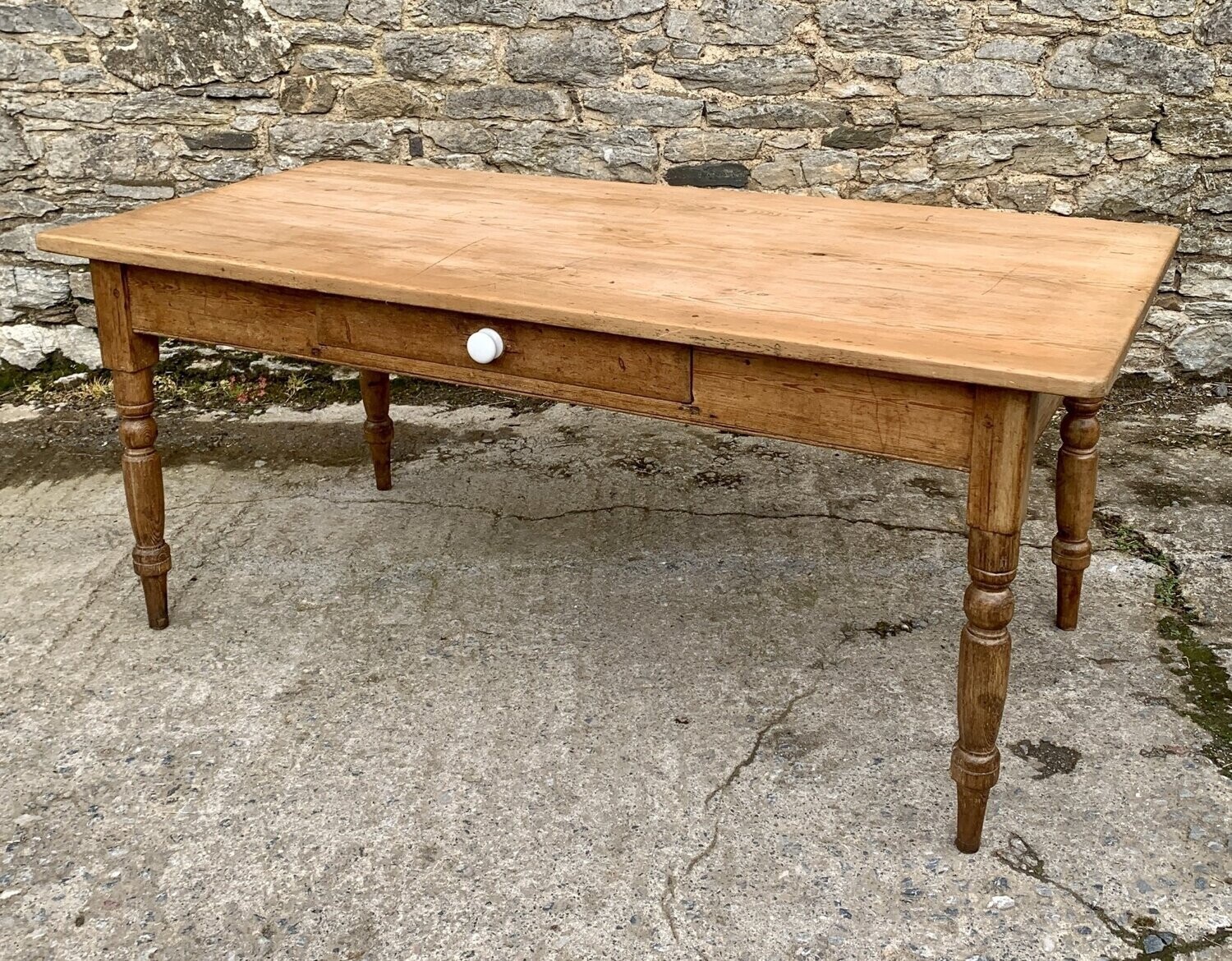 Large Victorian Pine Farmhouse Table