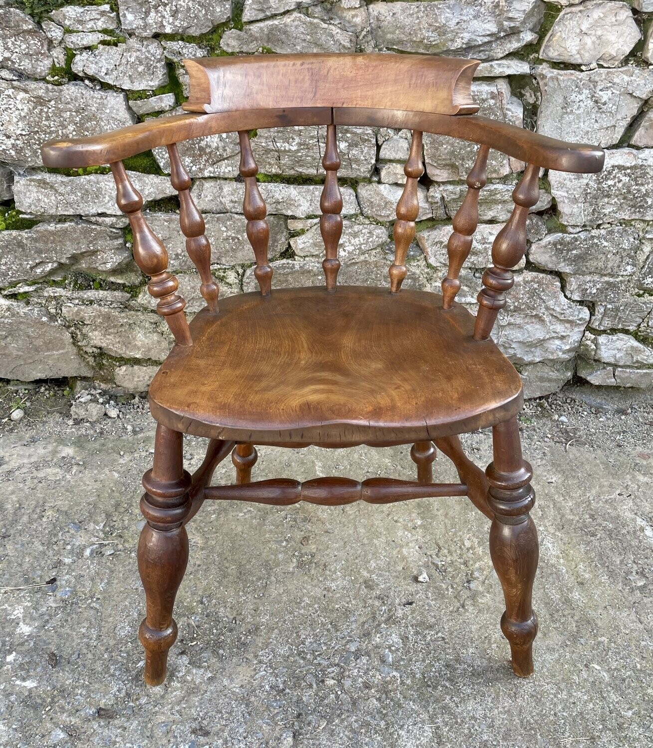 Antique Elm Captains Chair