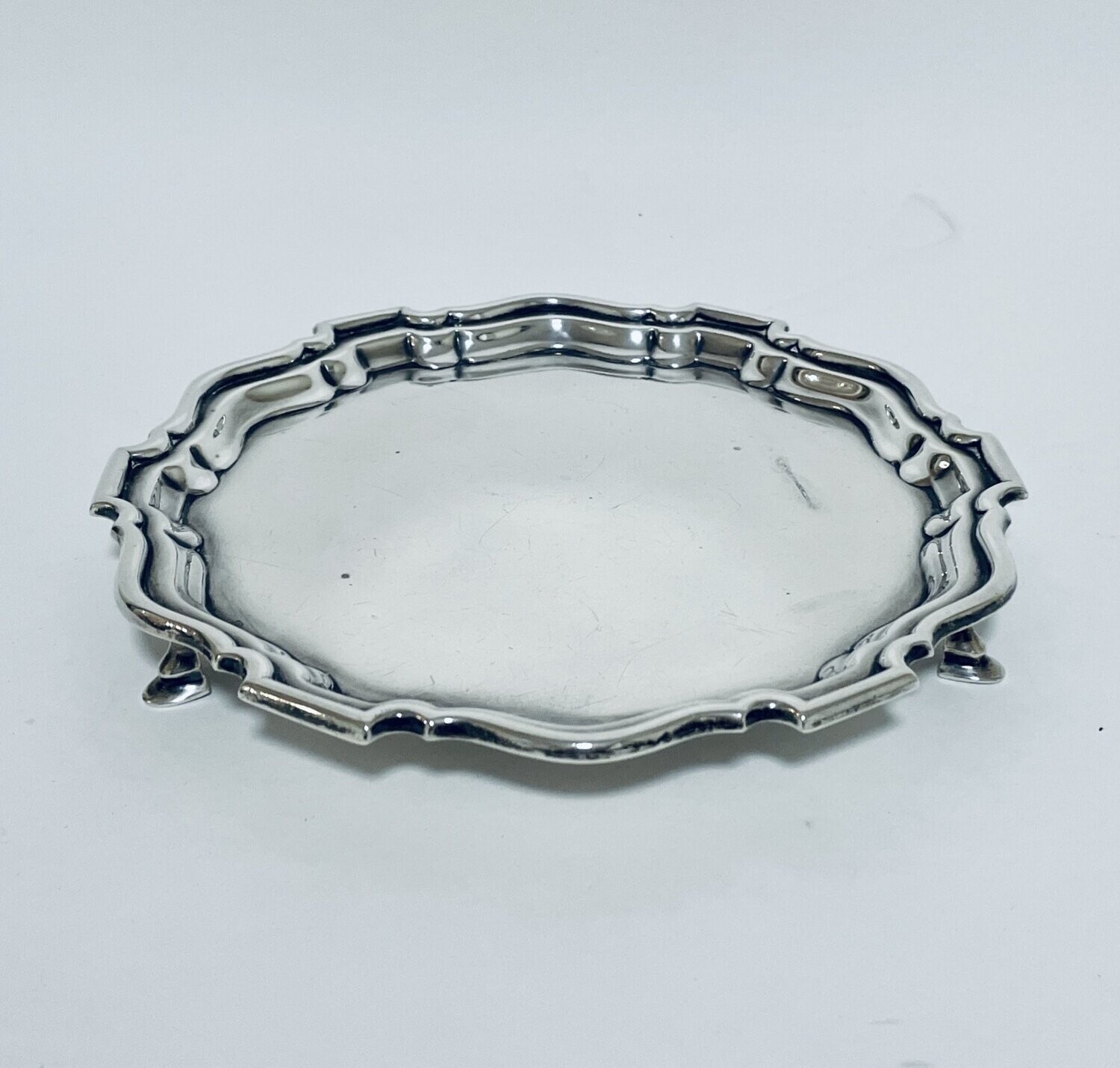 Small Antique Solid Sterling Silver Salver