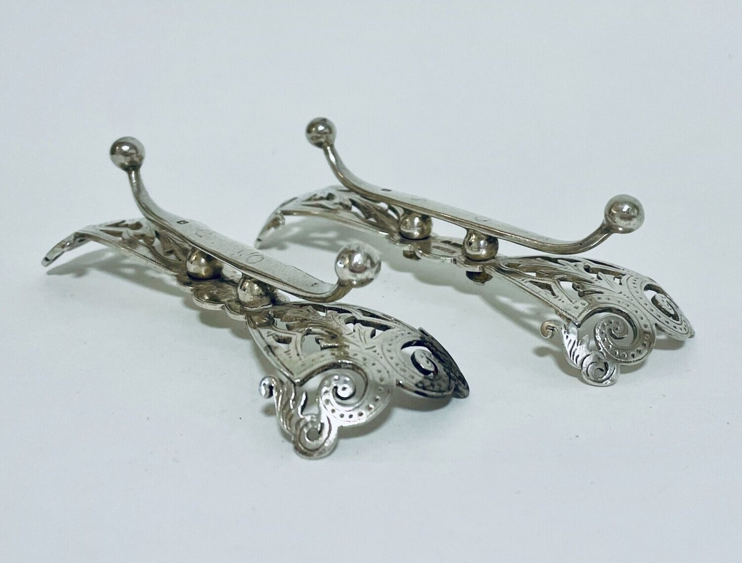 Pair of Antique Sterling Silver Knife Rests
