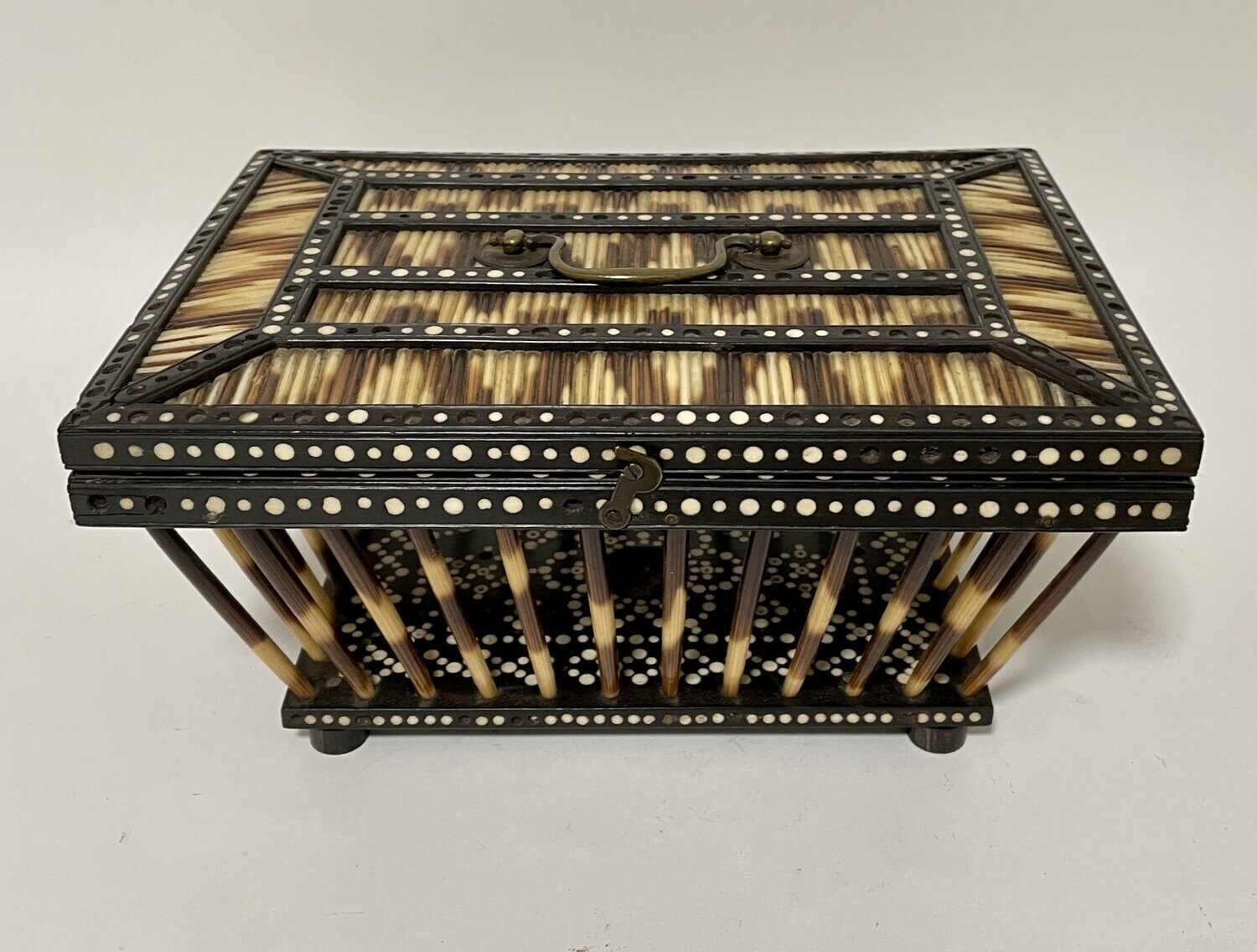 Antique Porcupine Quill Work Basket
