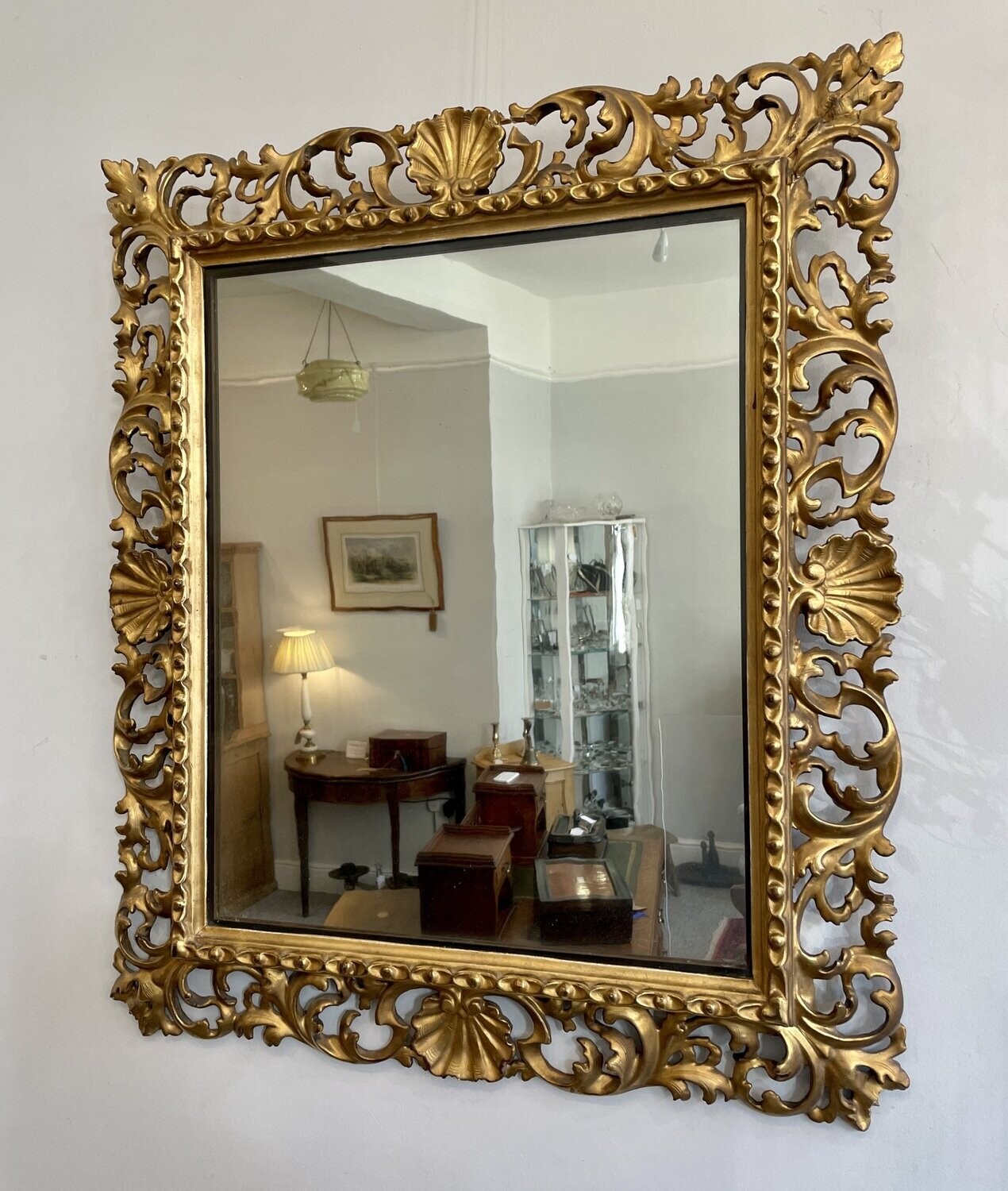 19th Century Carved Giltwood Florentine Mirror