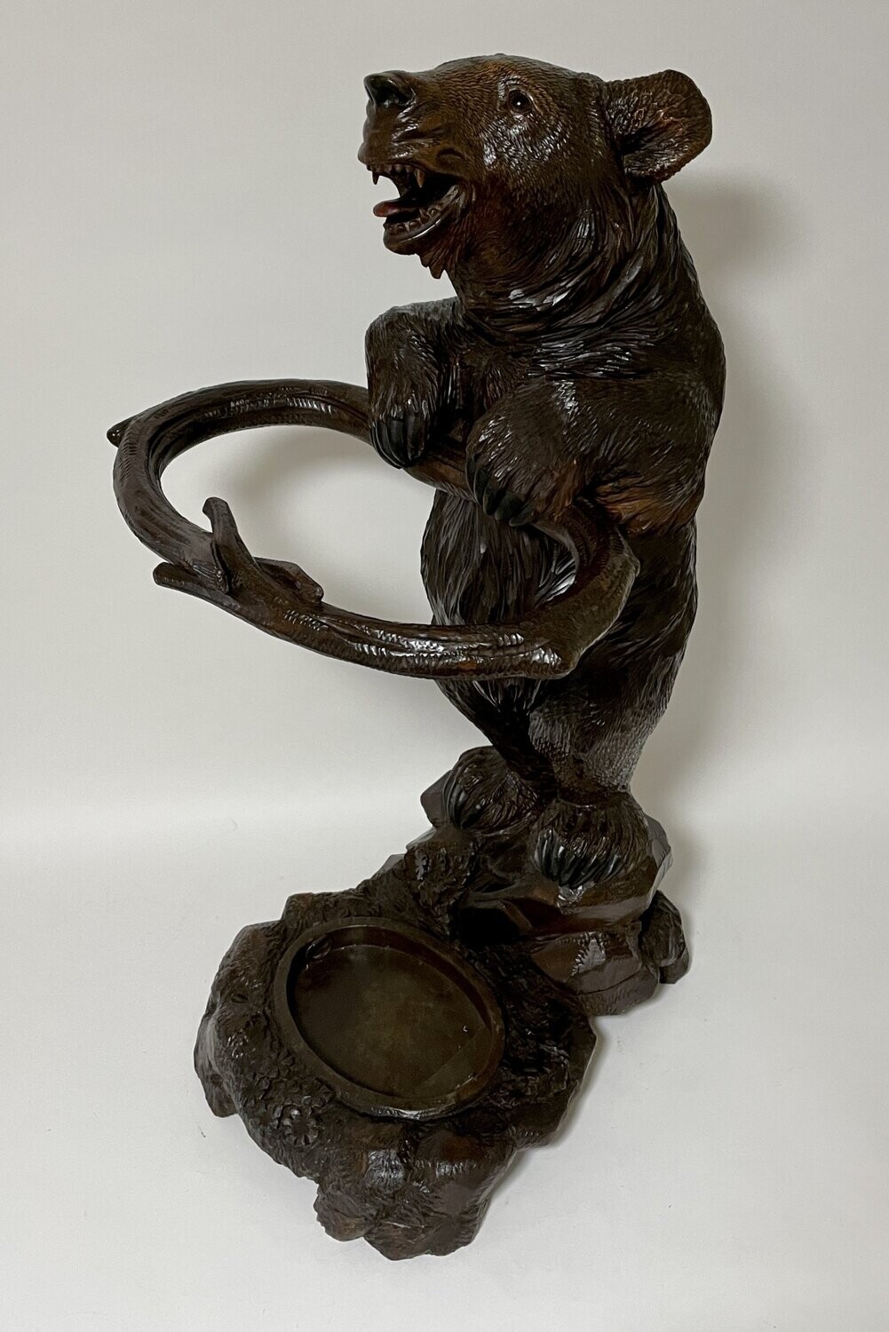Black Forest Carved Bear Stick Stand