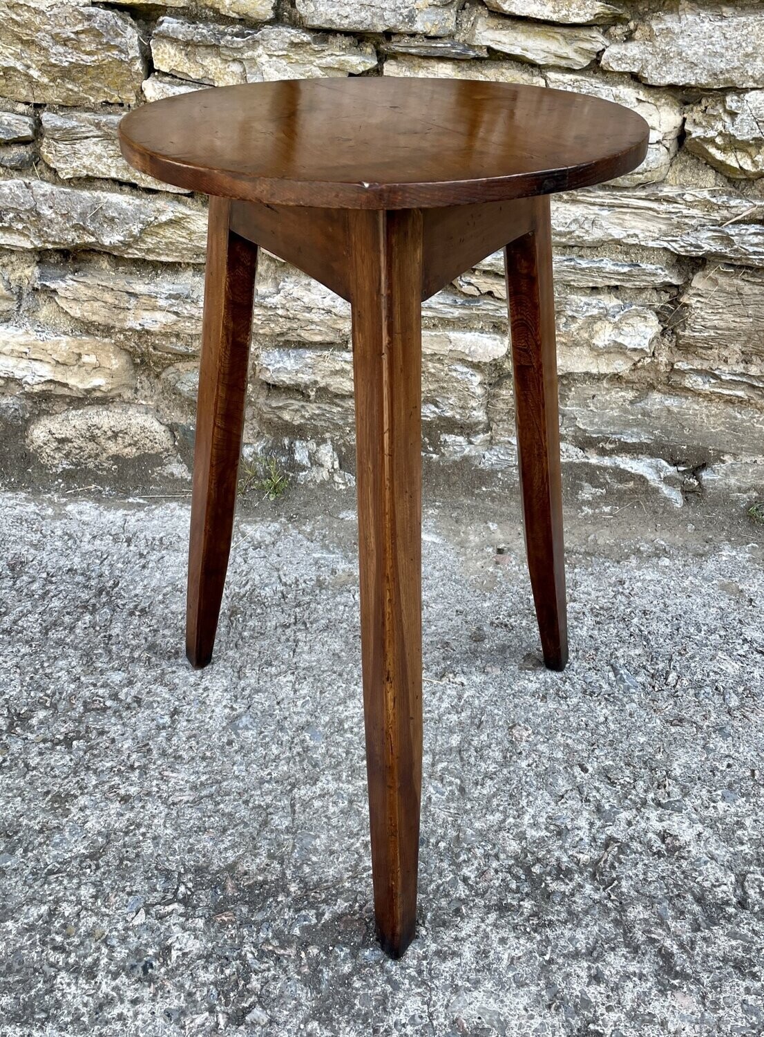 Antique Elm and Fruitwood Cricket Table