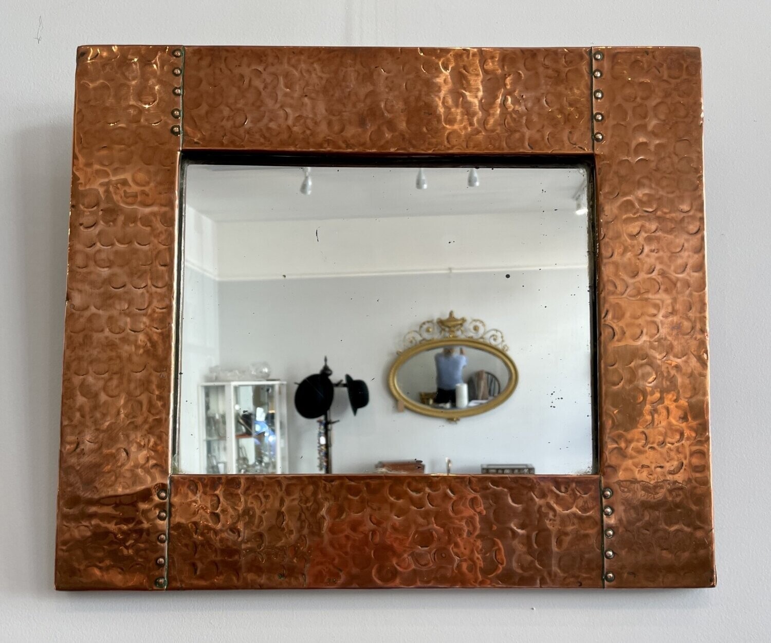 Arts and Crafts Copper Mirror