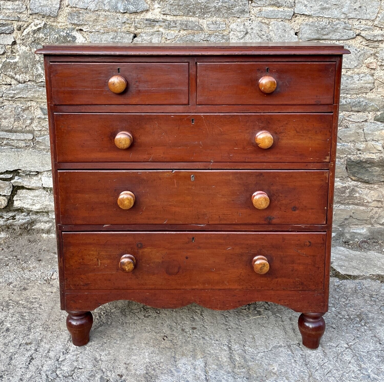Victorian Pine Chest of Drawers in Original Finish