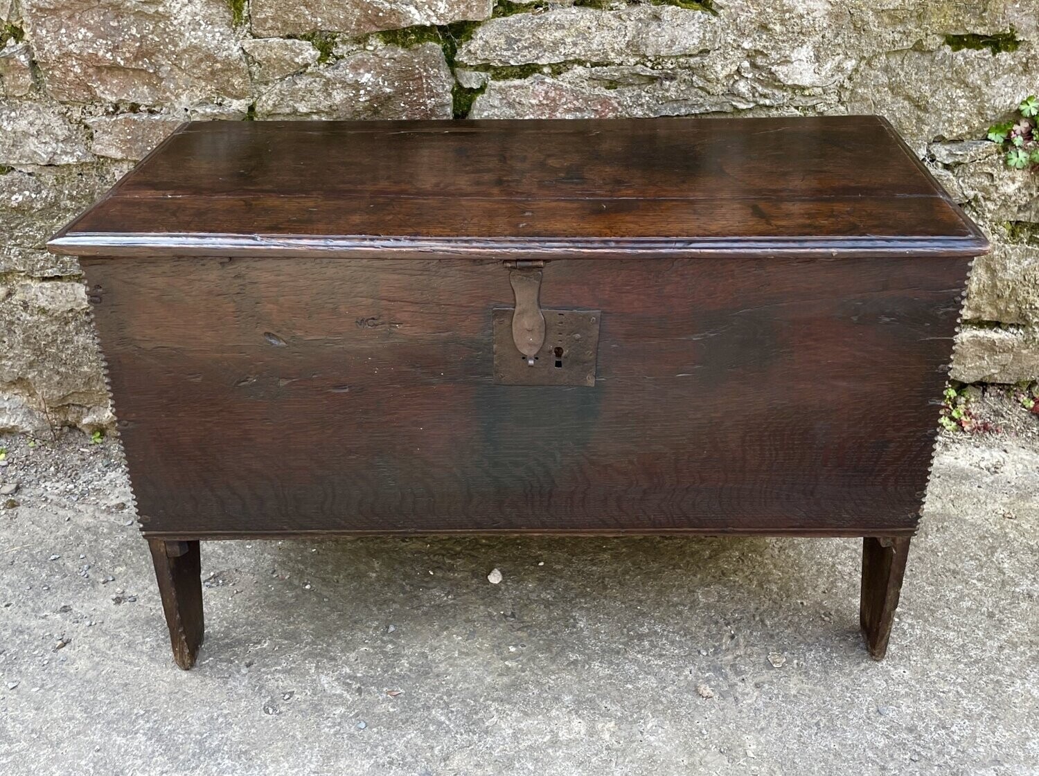 Early 18th Century Planked Oak Coffer