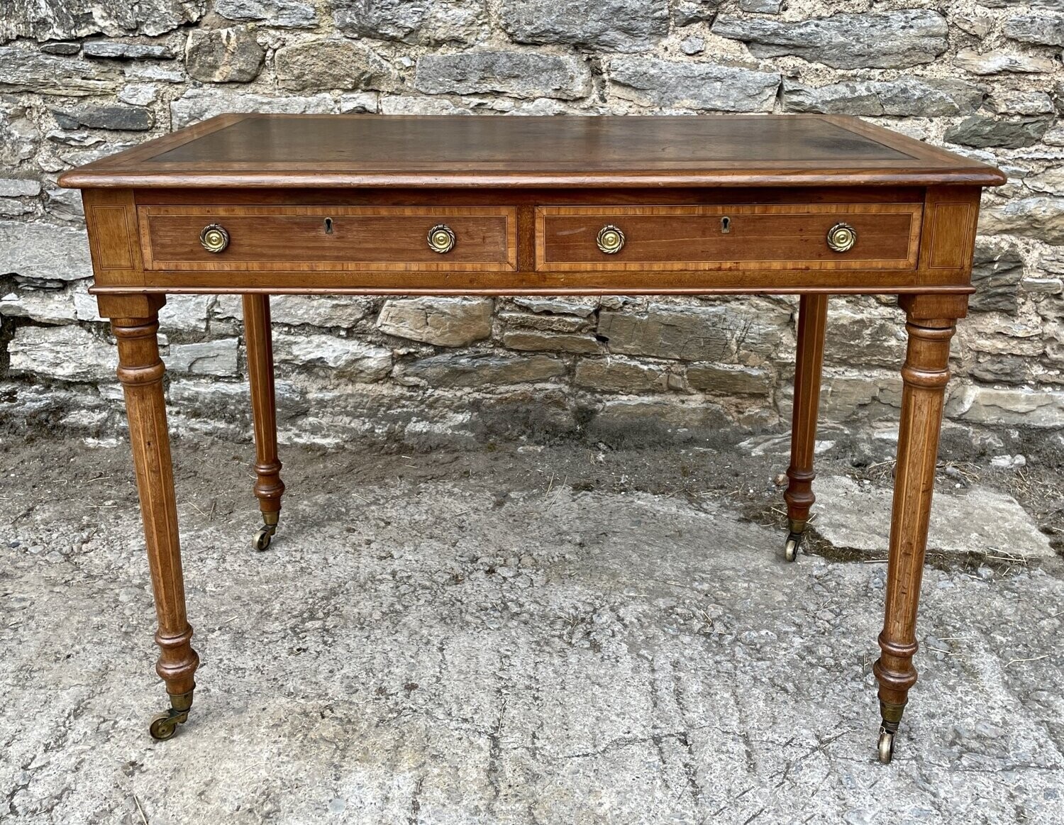 Victorian Satinwood Crossbanded Writing Table