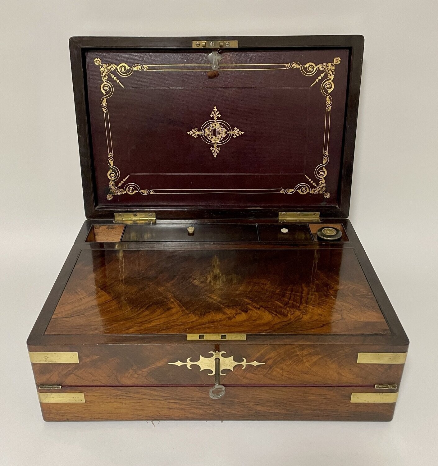 Victorian Rosewood Brass Bound Writing Slope