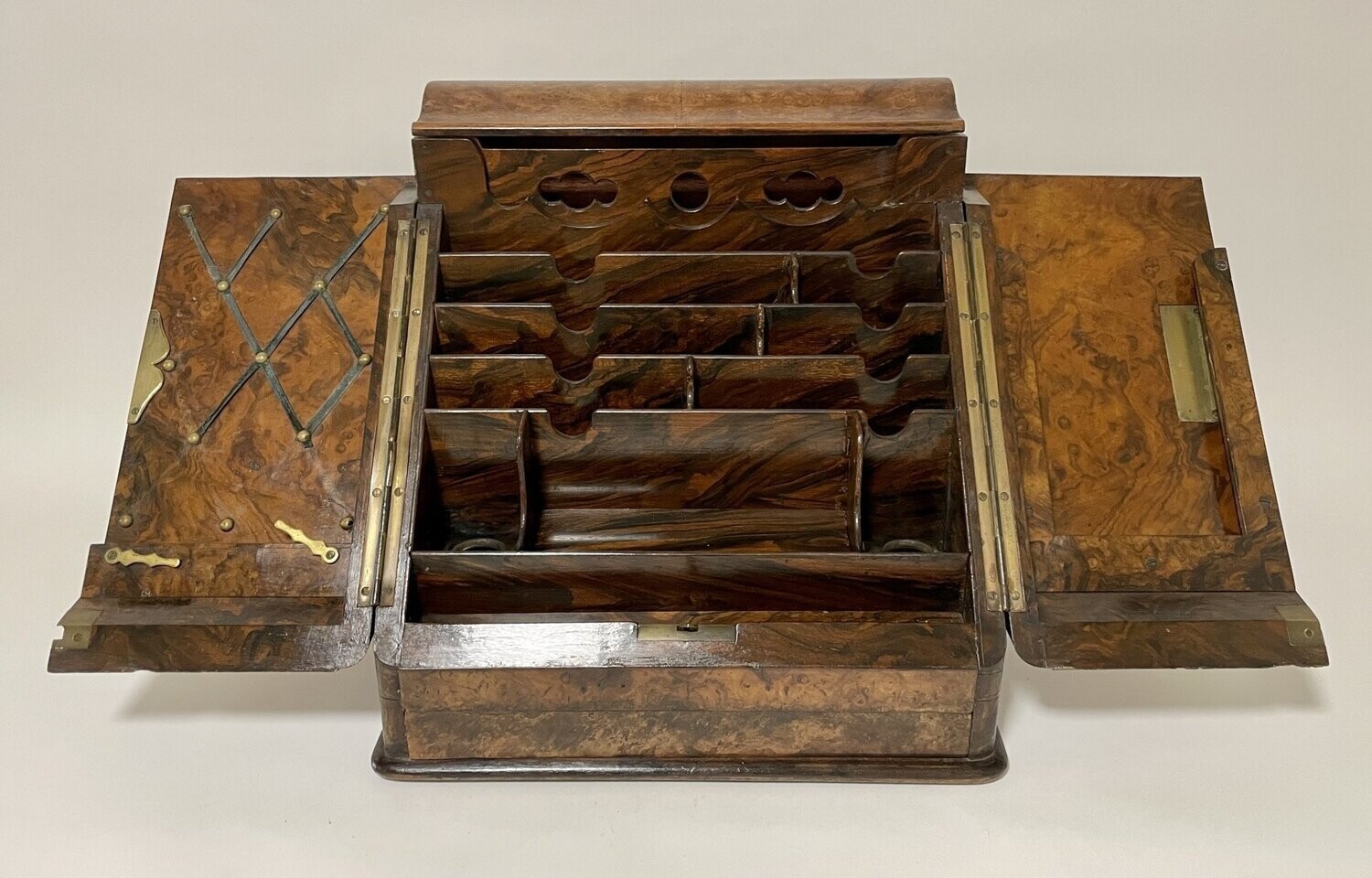 Victorian Burr Walnut Stationery Cabinet