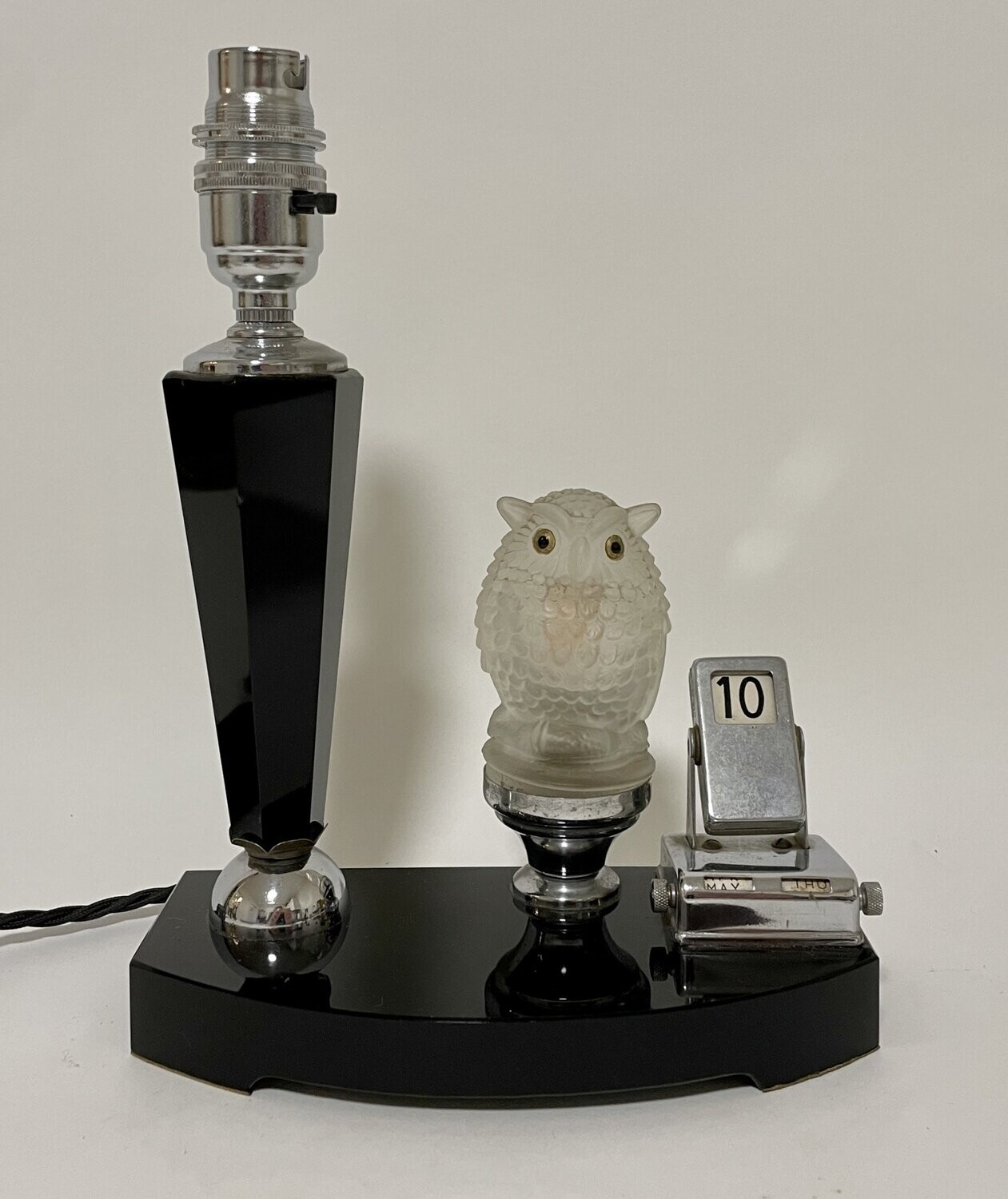 Art Deco Owl Night Light with Calendar