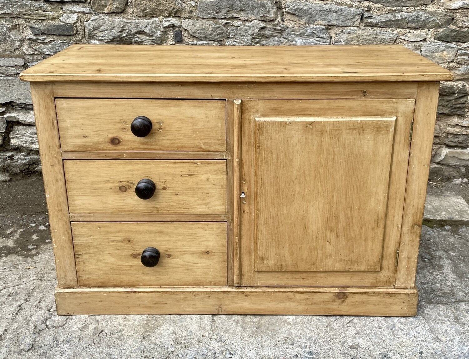 Antique Stripped Pine Sideboard