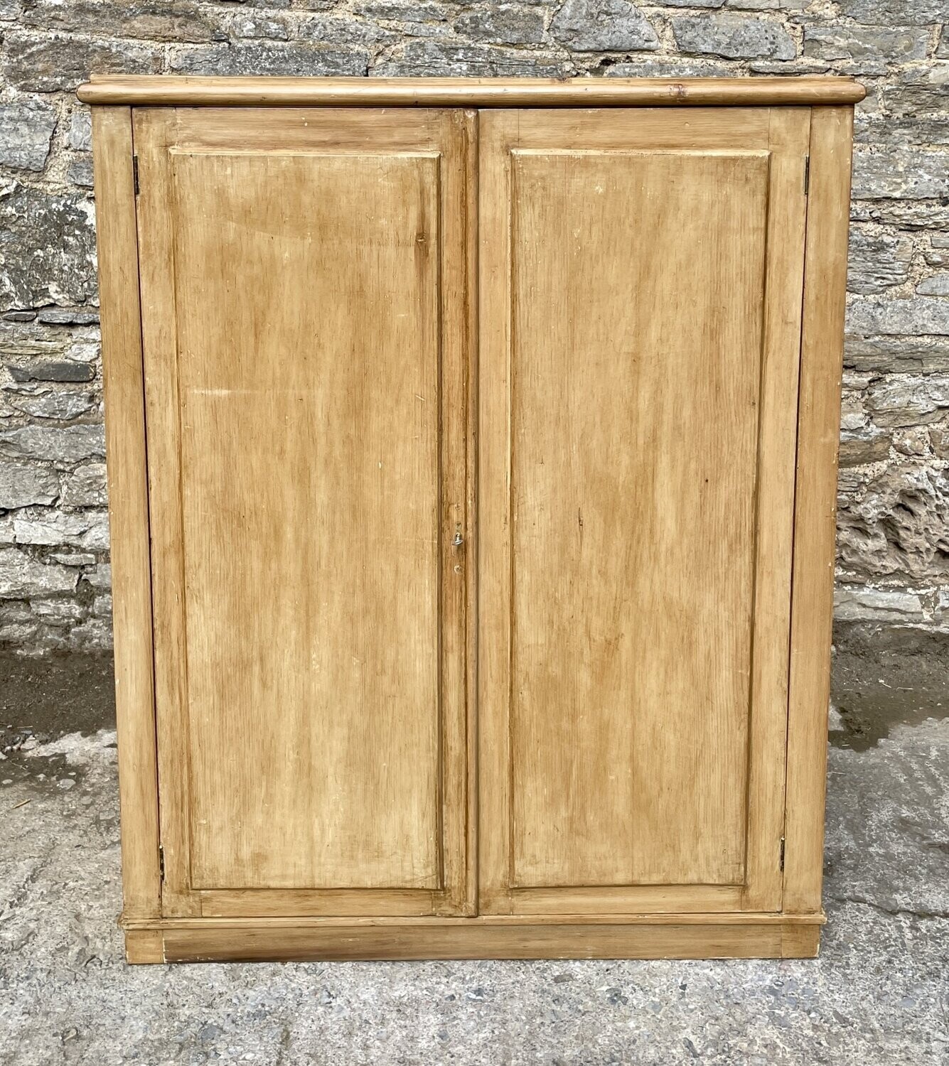 Large Antique Stripped Pine Cupboard