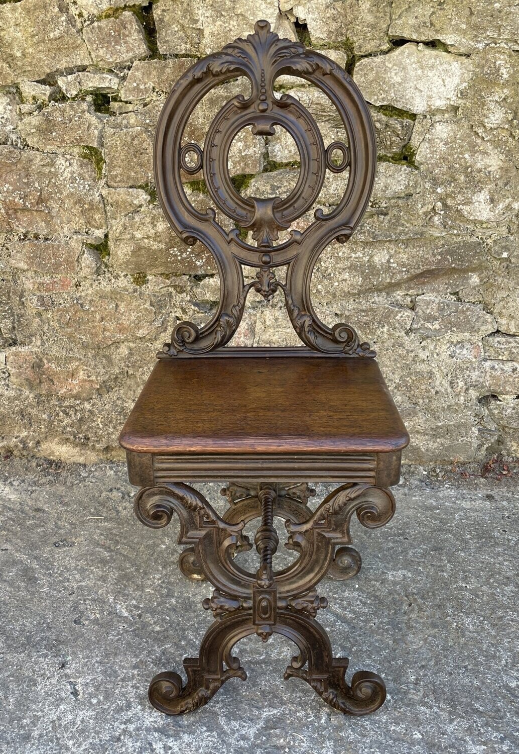 Antique Cast Iron Hall Chair