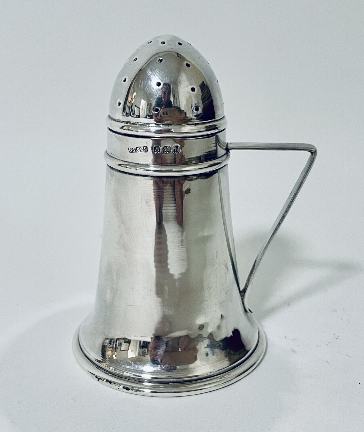 Antique Silver Pepper Pot with Handle