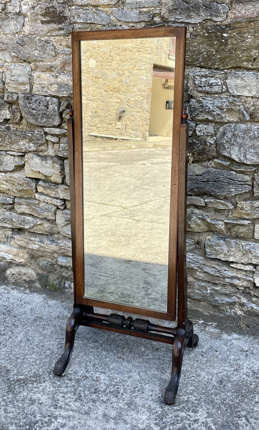 Antique Mahogany Cheval Mirror