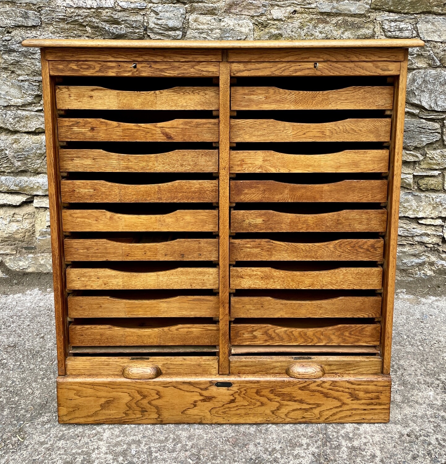Antique Double Tambour Filing Cabinet