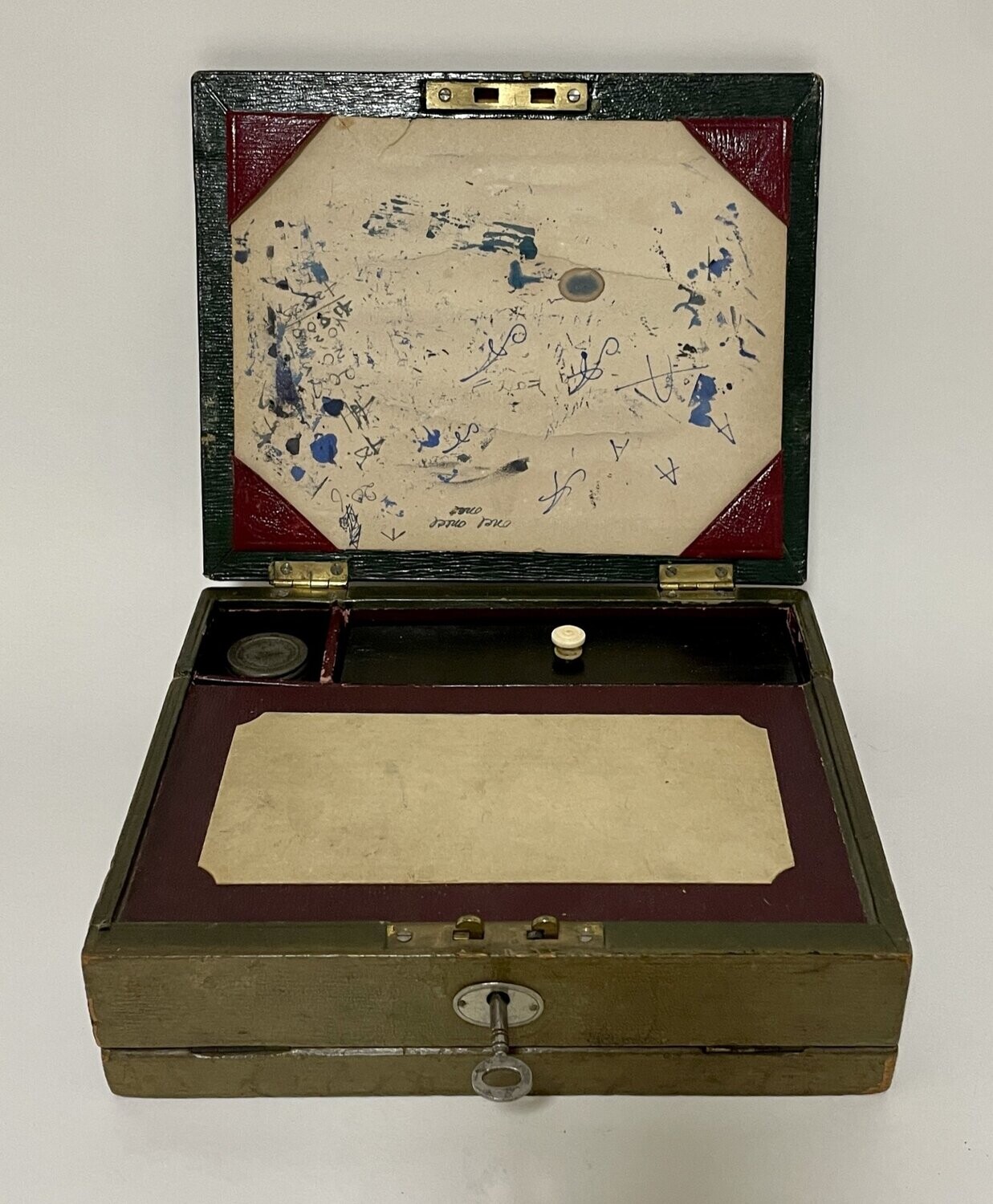 Antique Leather Covered Writing Box