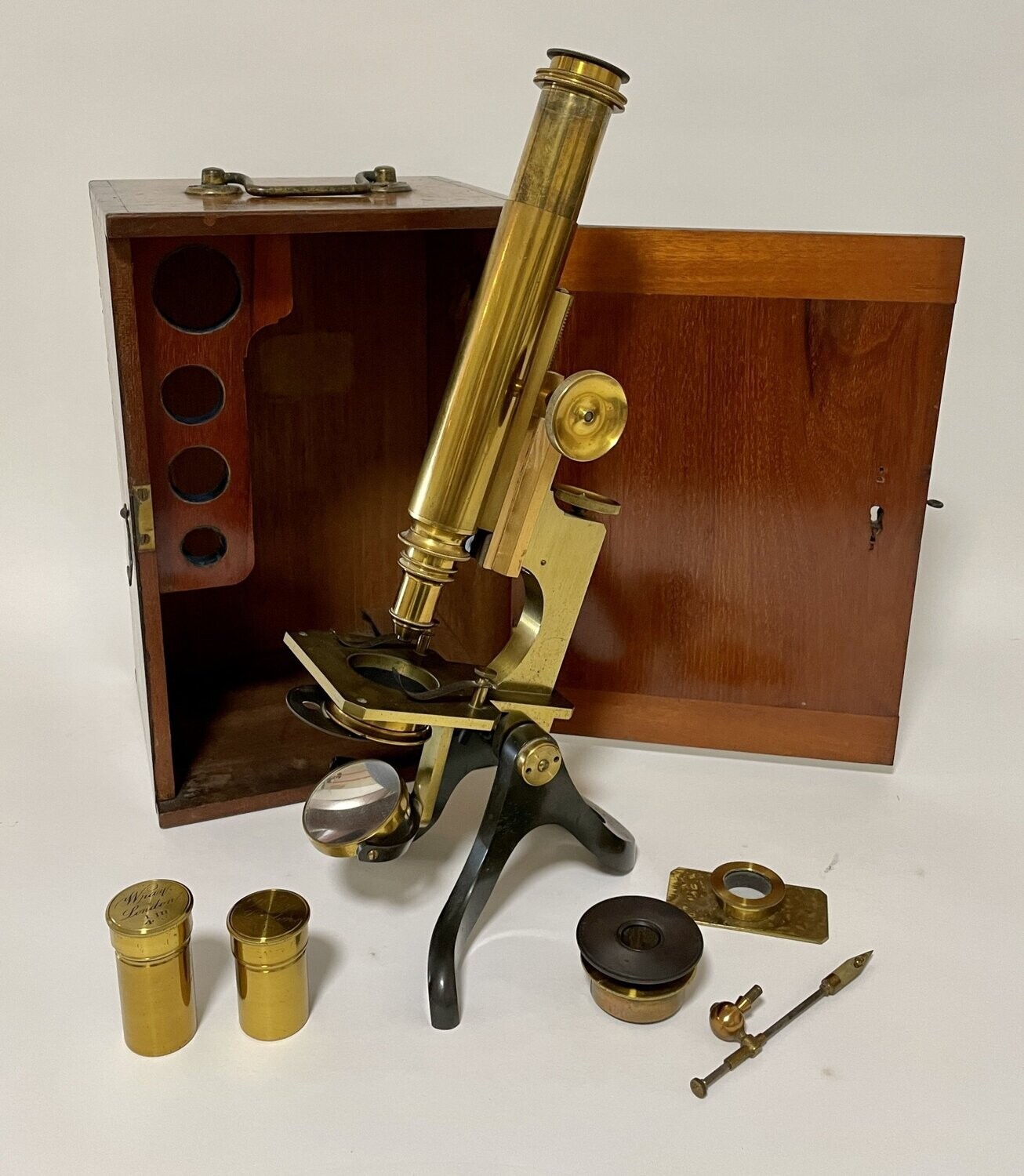 Victorian Brass Microscope by Wray London