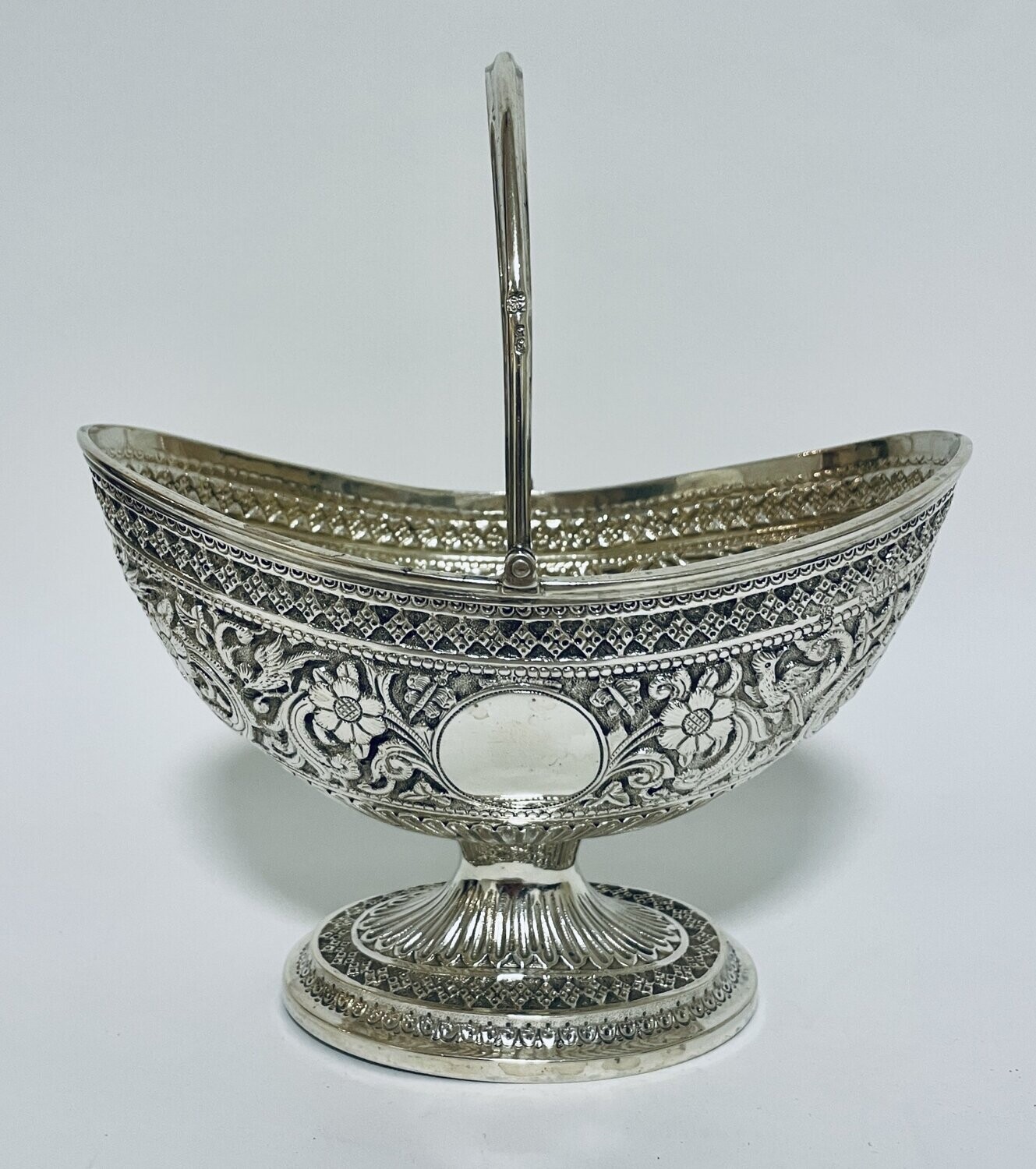 Victorian Silver Swing Handle Sugar Basket