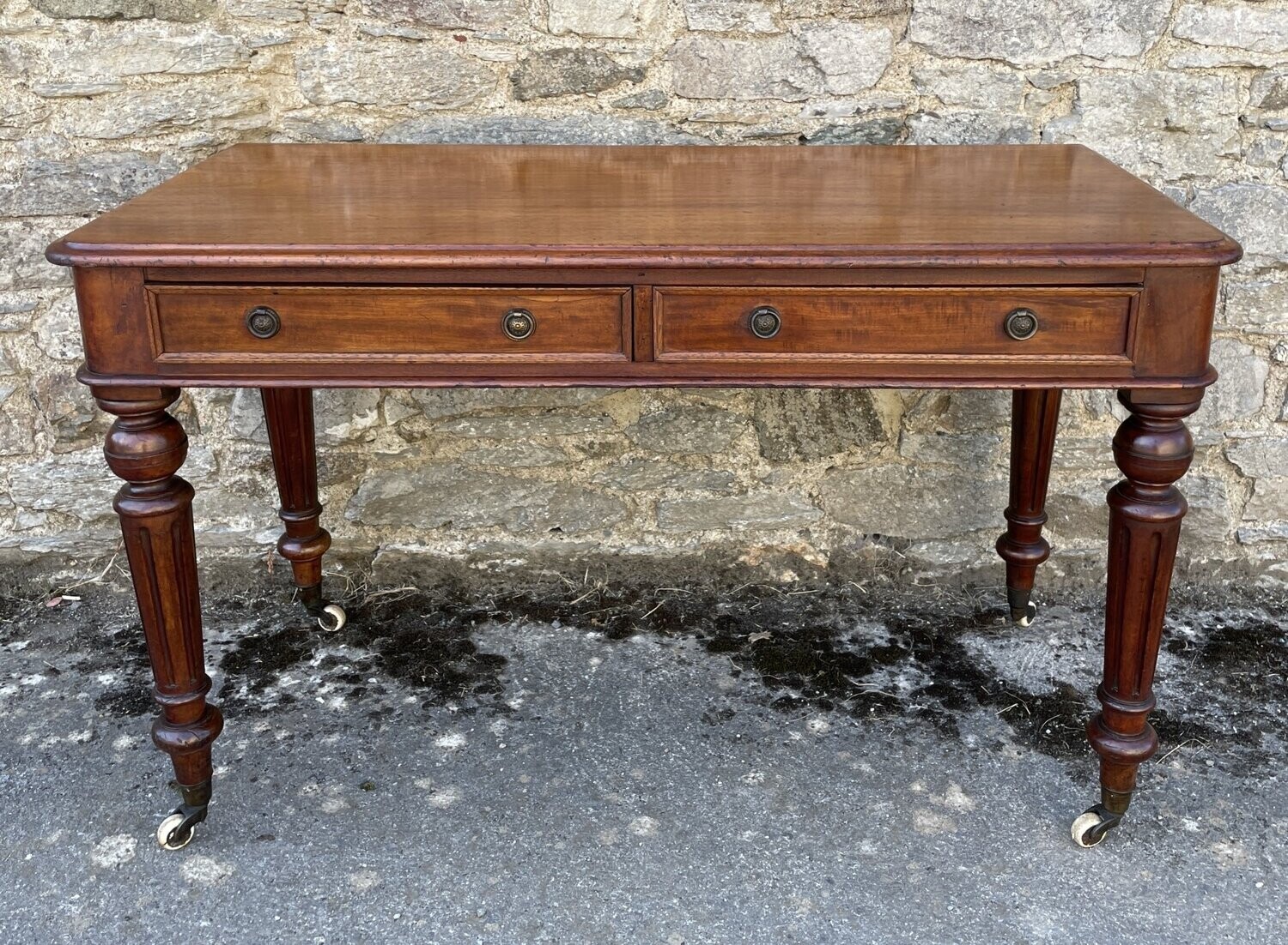 Victorian Mahogany Two Drawer Table