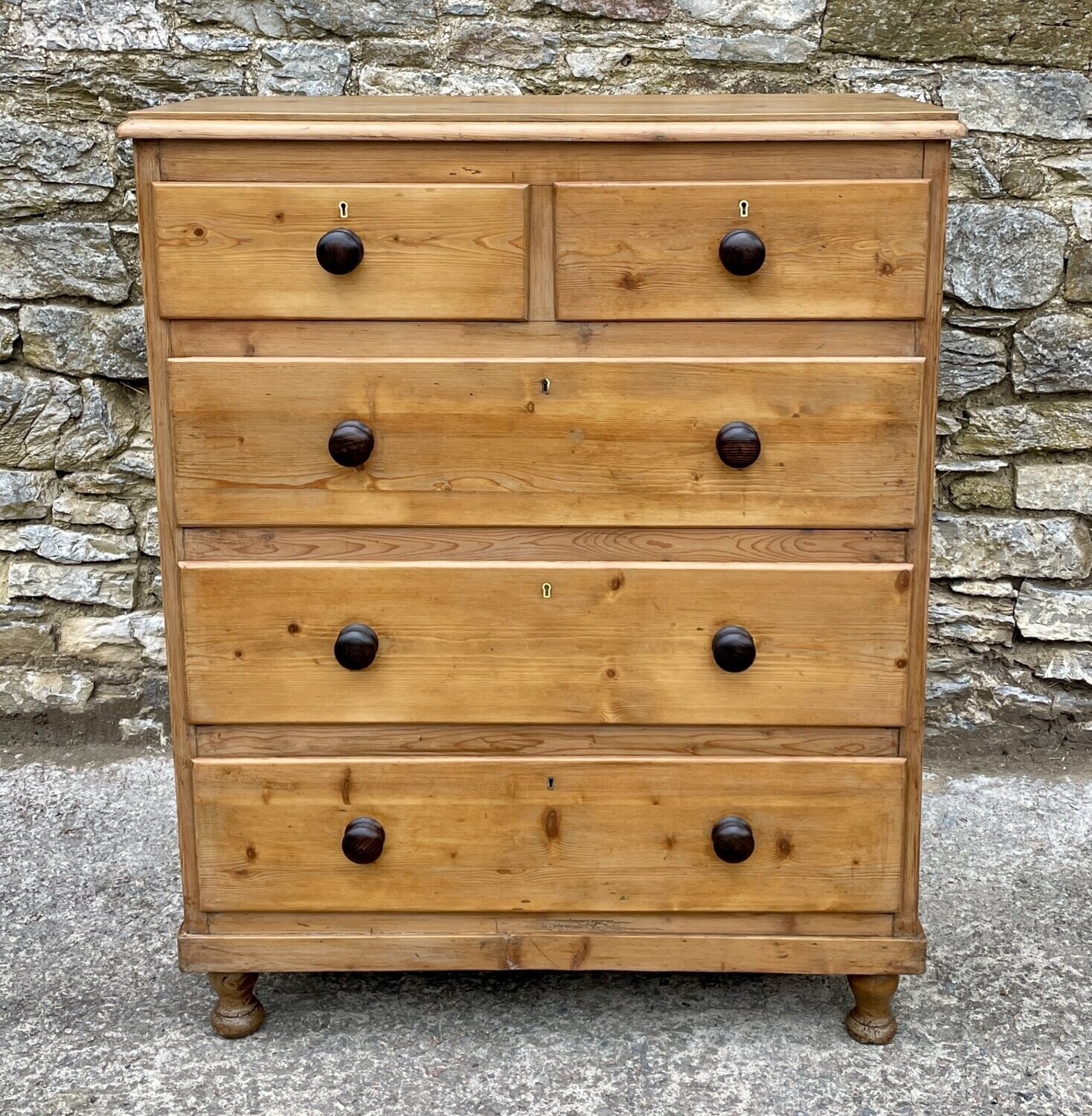 Antique Stripped Pine Chest of Drawers