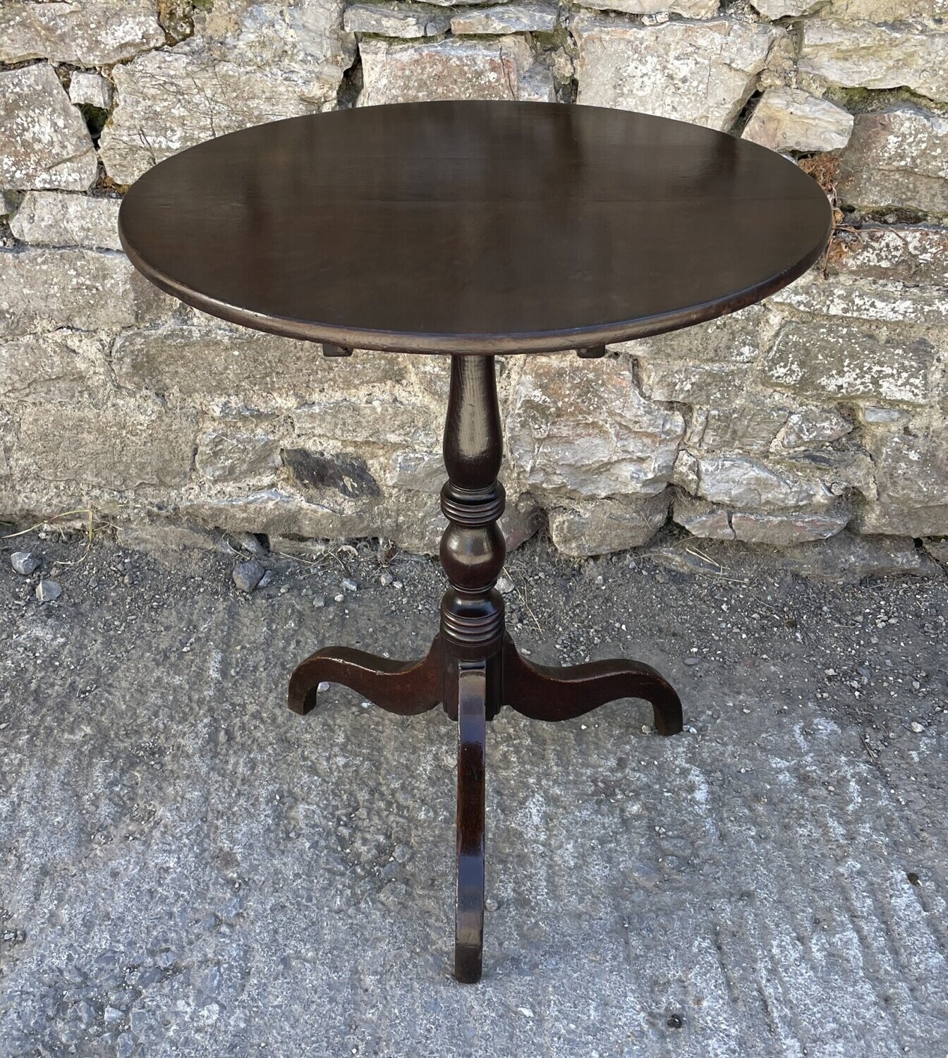 Georgian Oak Tilt Top Wine Table