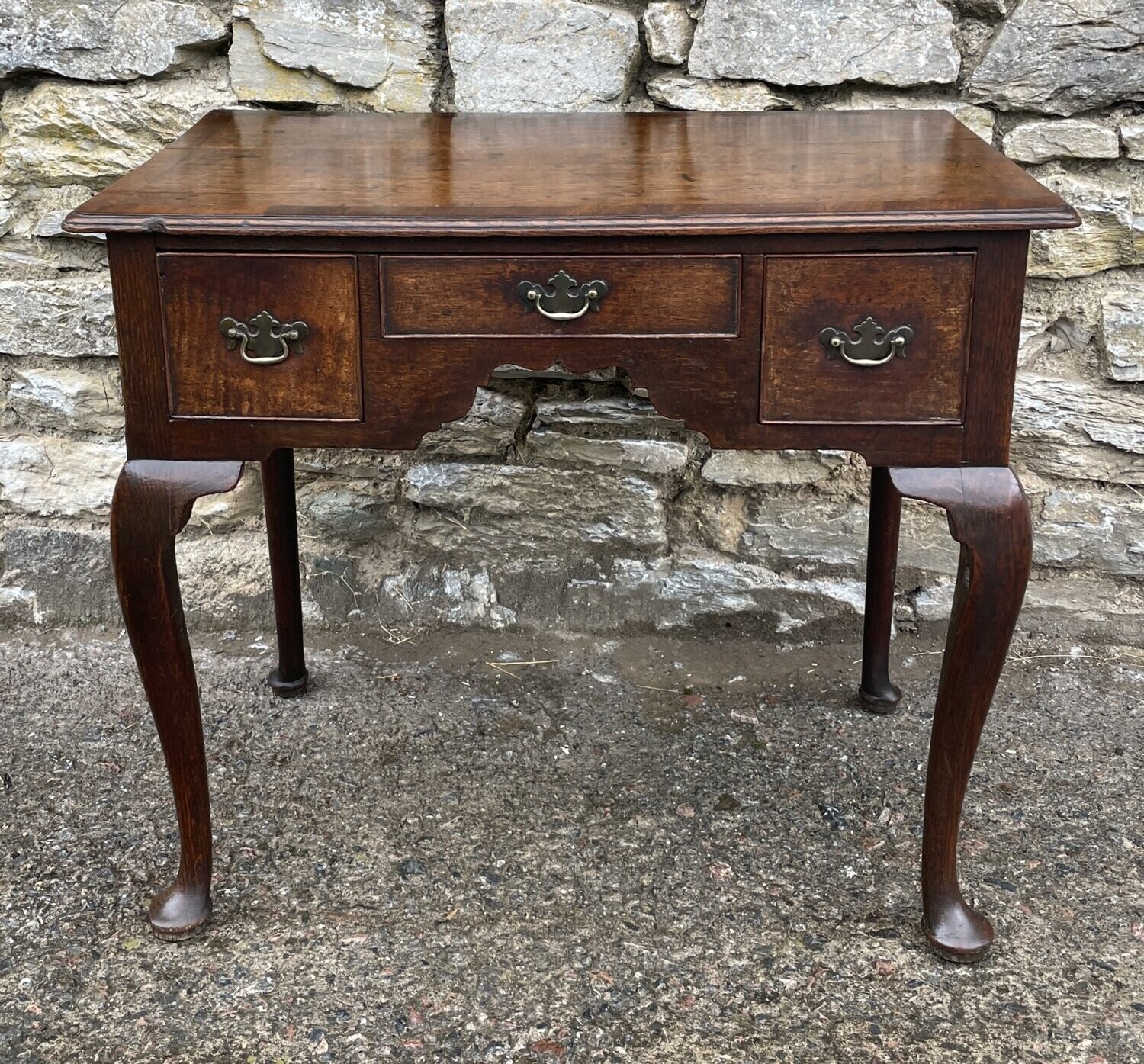 18th Century Oak Crossbanded Lowboy