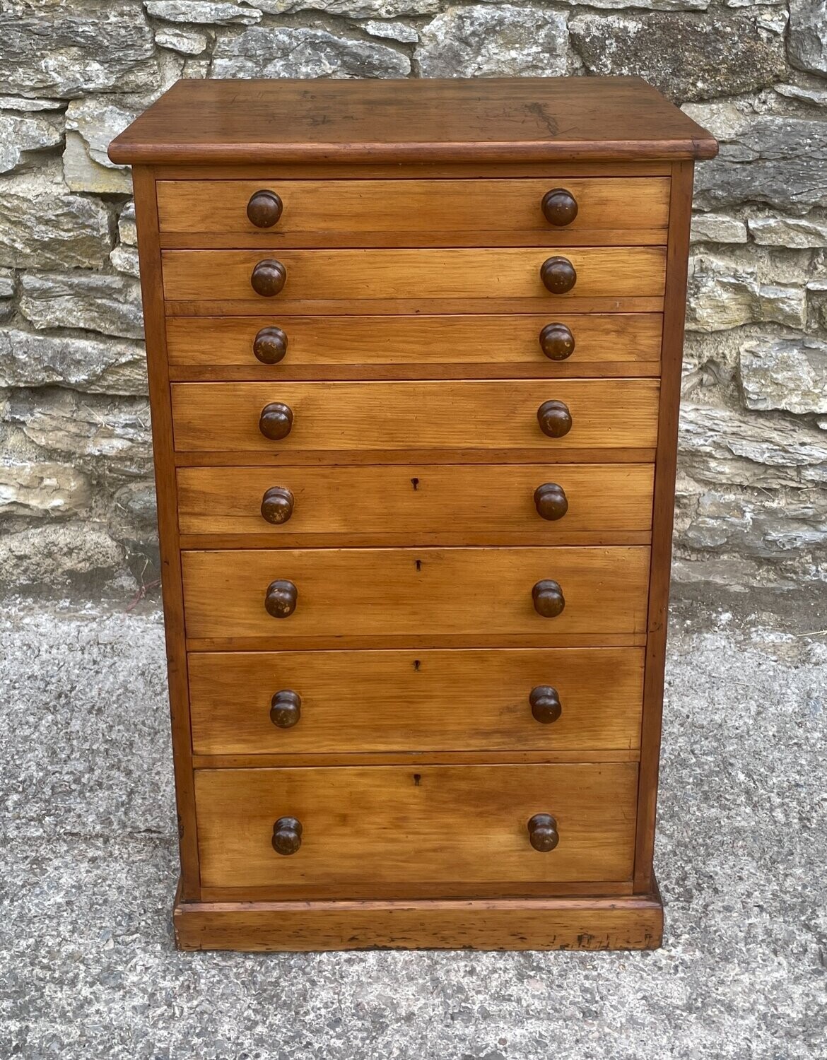 Antique Pine Bank of Drawers