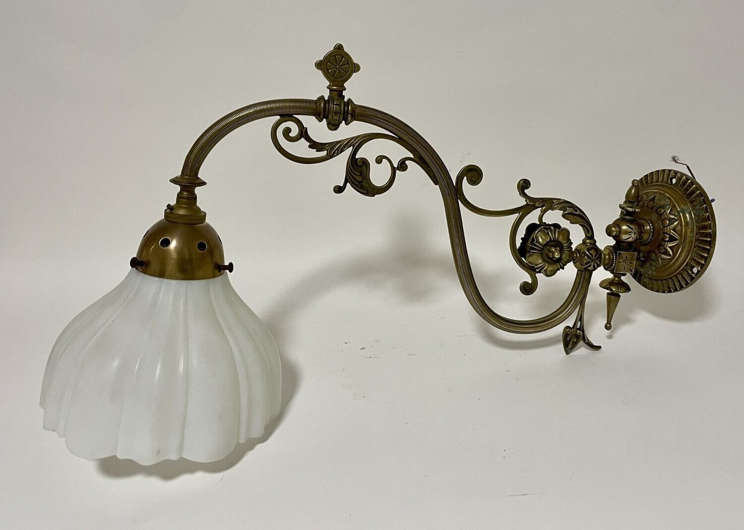Antique Milk Glass Wall Light