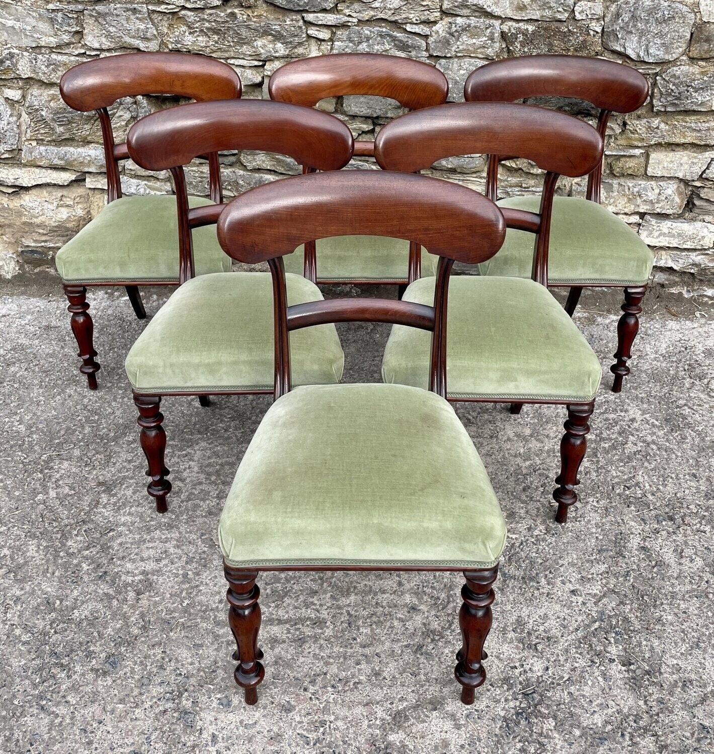 Set of 6 Victorian Mahogany Dining Chairs