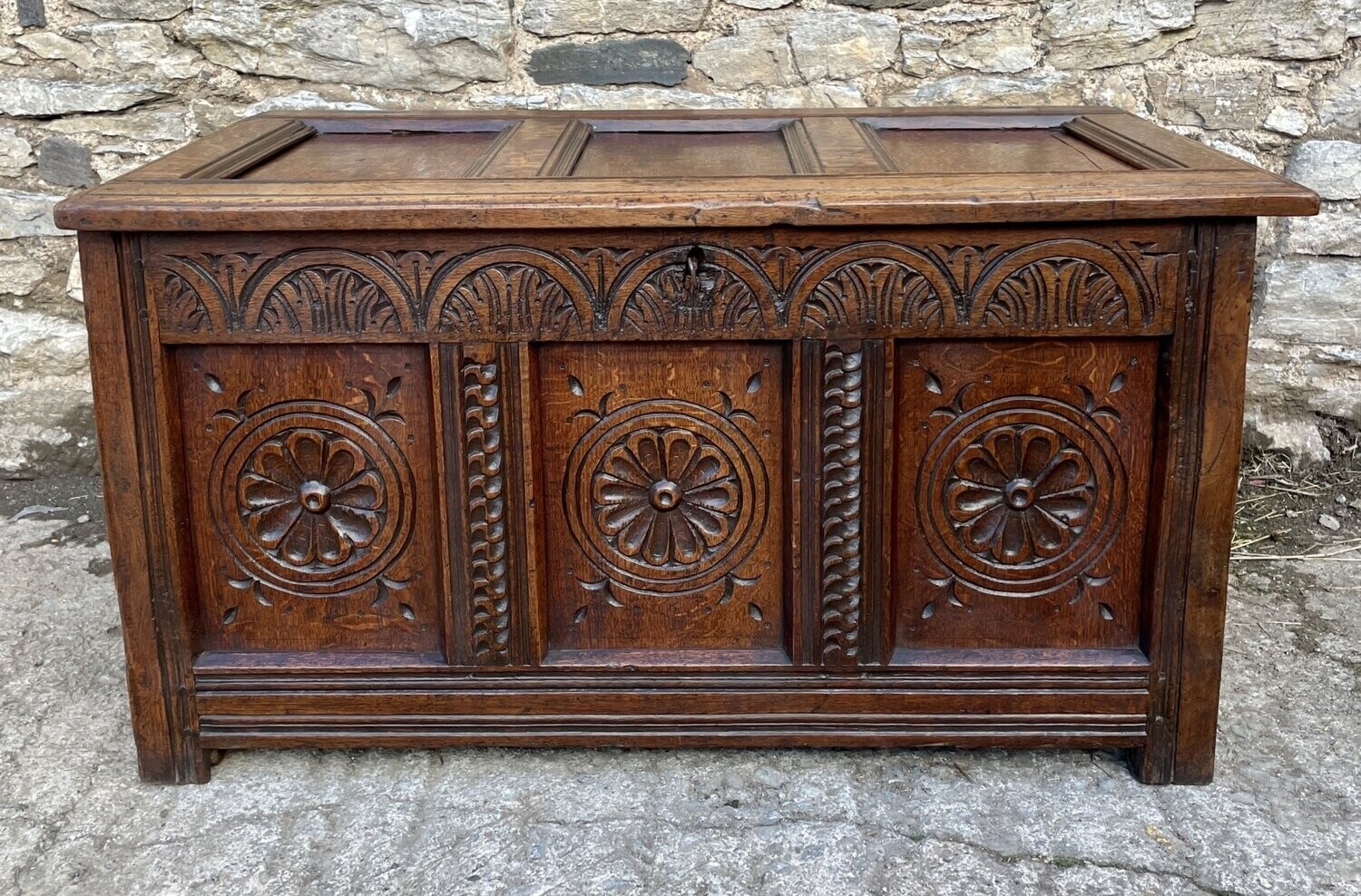 18th Century Carved Oak Coffer