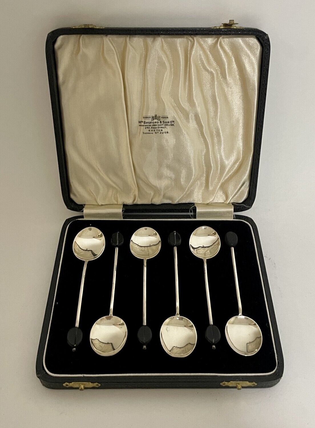 Set of 6 Art Deco Silver Coffee Spoons