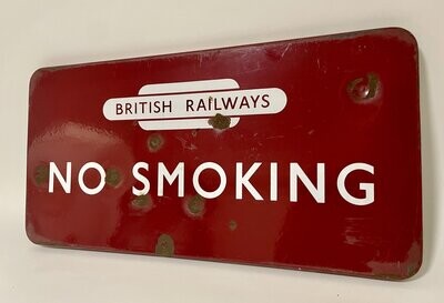 British Railways Enamel No Smoking Sign
