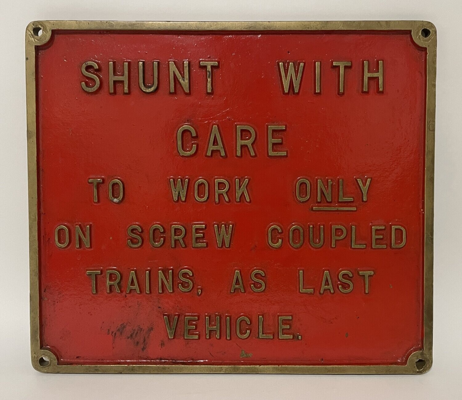 Original Cast Brass Railway Sign